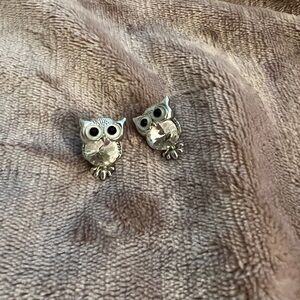 Silver Owl Earrings